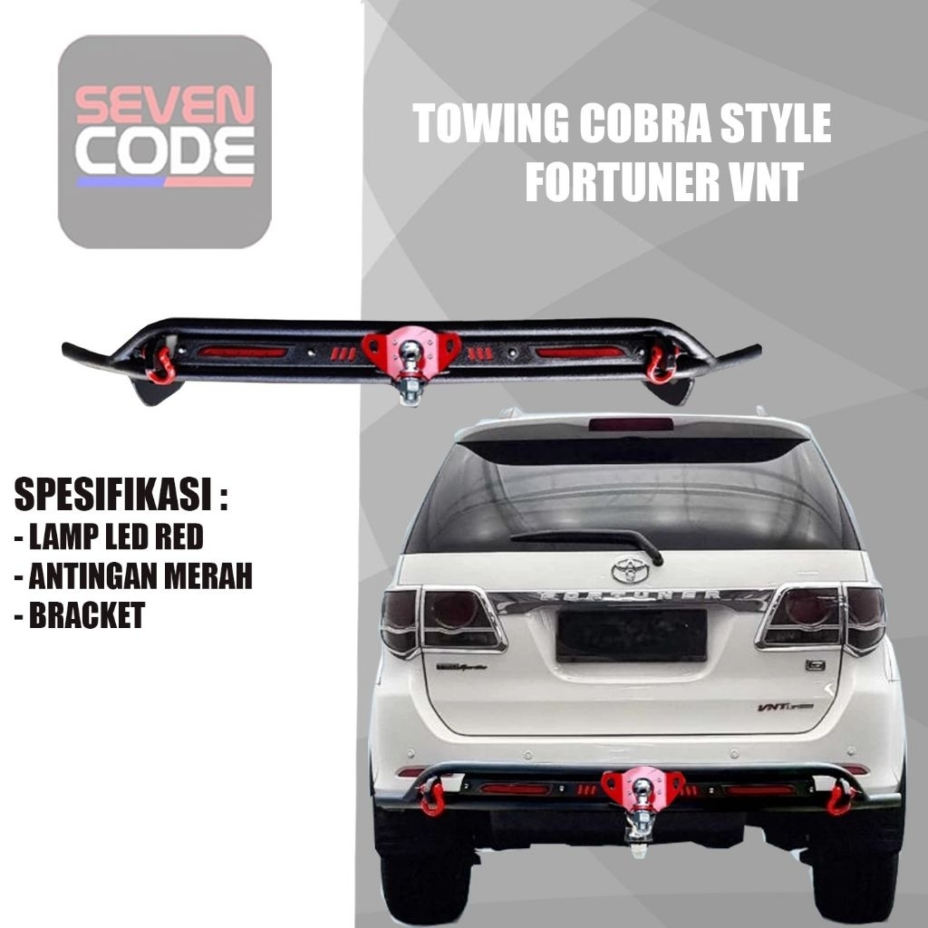 TOWING BELAKANG FORTUNER 2014 COBRA STYLE / PENGAMAN BUMPER BELAKANG FORTUNER 2014 COBRA STYLE