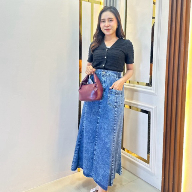 SHESYA SKIRT || Rok jeans model duyung || Rok jeans 2 saku model duyung || rok wanita kekinian