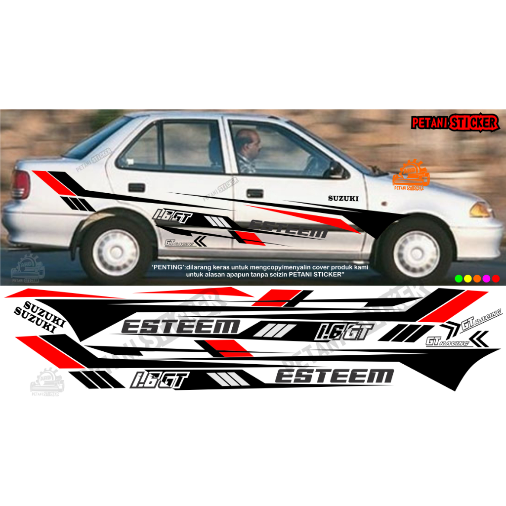 STIKER MOBIL GT 1.6 SS SUZUKI SEDAN LIST BODY SAMPING CUTTING STICKER