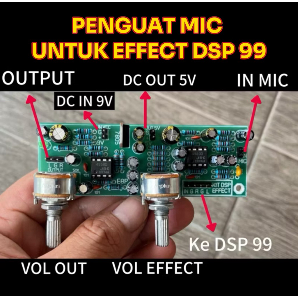 Kit penguat mic mixer untuk kit effect DSP 99