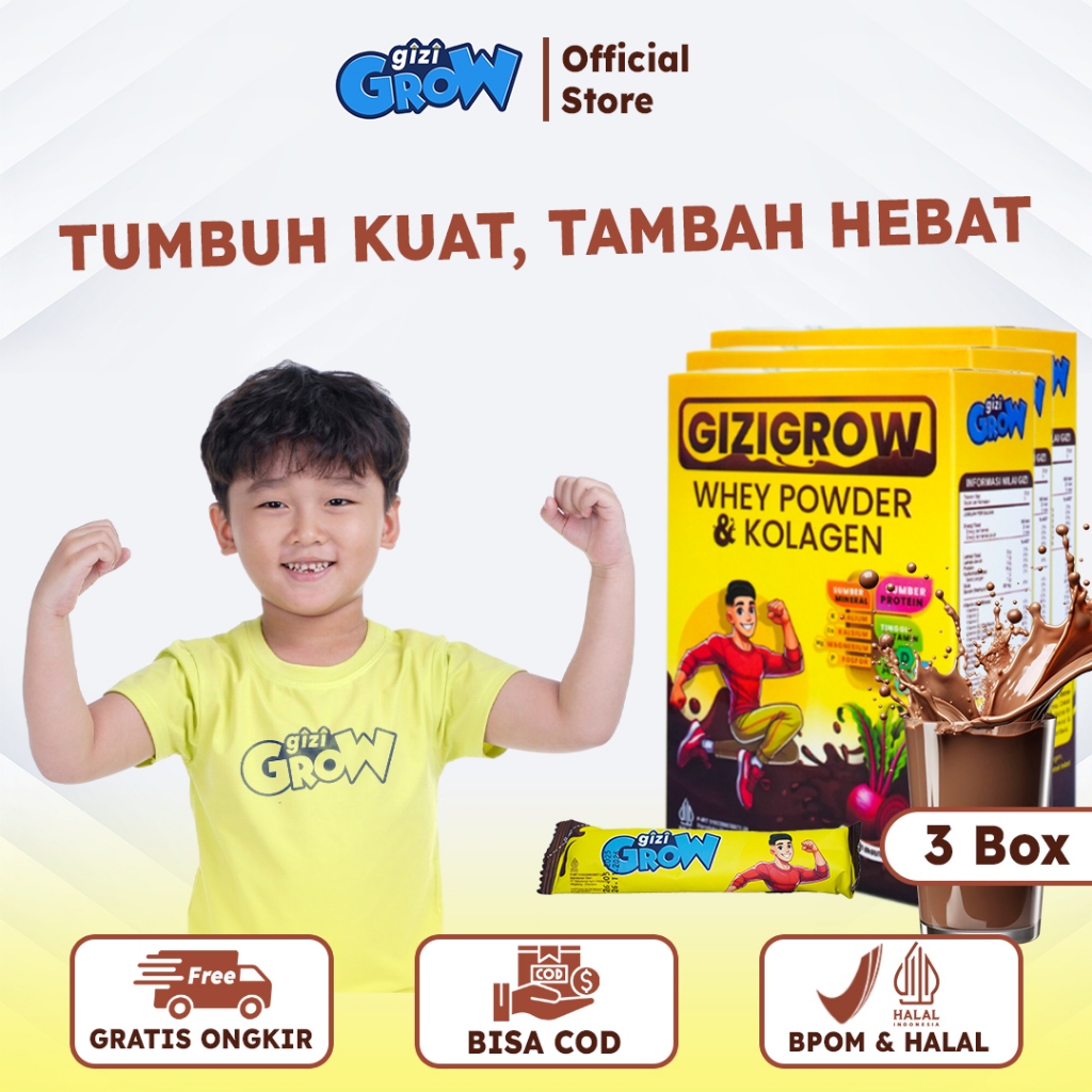 

GIZIGROW Paket 3 Box - Susu Peninggi Badan dan Menjaga Kesehatan Otot