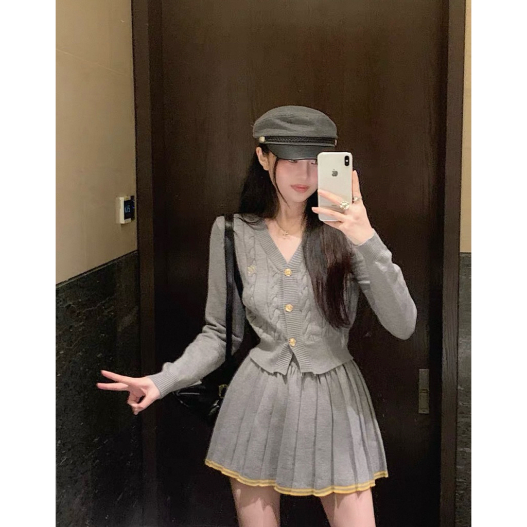 one set setelan import bahan rajut halus