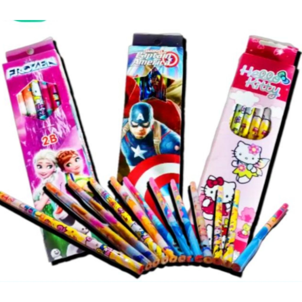 

PENSIL 2B PER PACK 12 PCS karakter KARTUN L