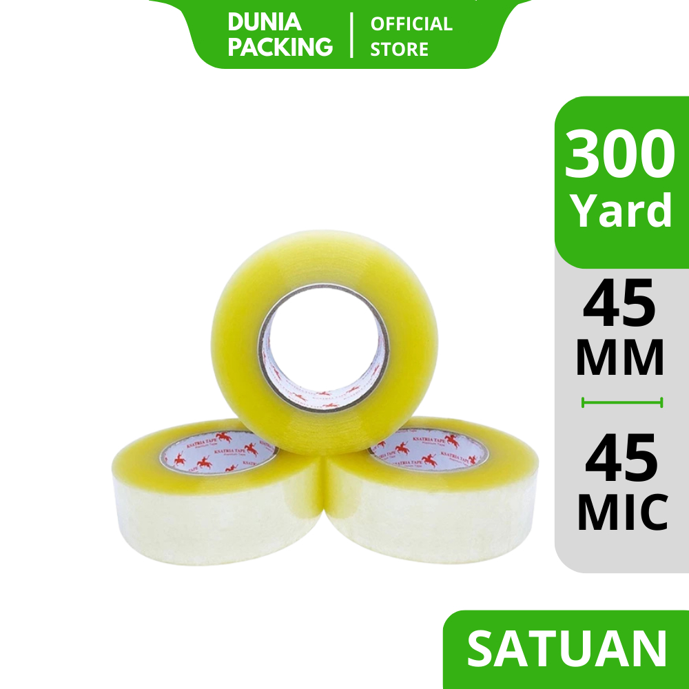 

[TERMURAH] Lakban OPP Tape / Lakban Bening / Lakban Coklat Dunia Packing 45 mm X 300 yard -COD