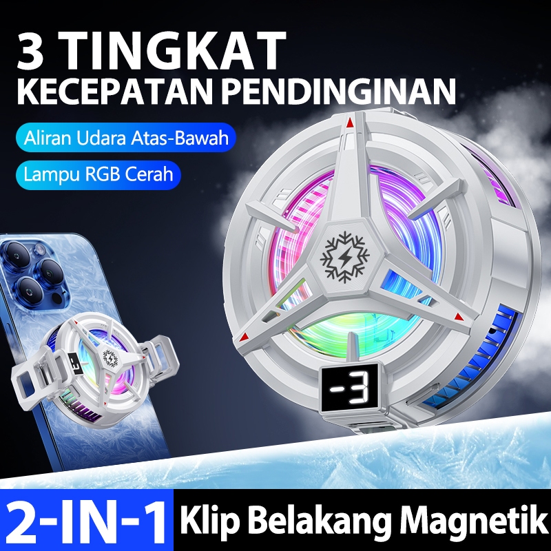 Fan Cooler Adjust Gear Radiator Pendingin Hp Kipas  Cooling Fan Gaming Magnetic RGB Ori Dengan Klip