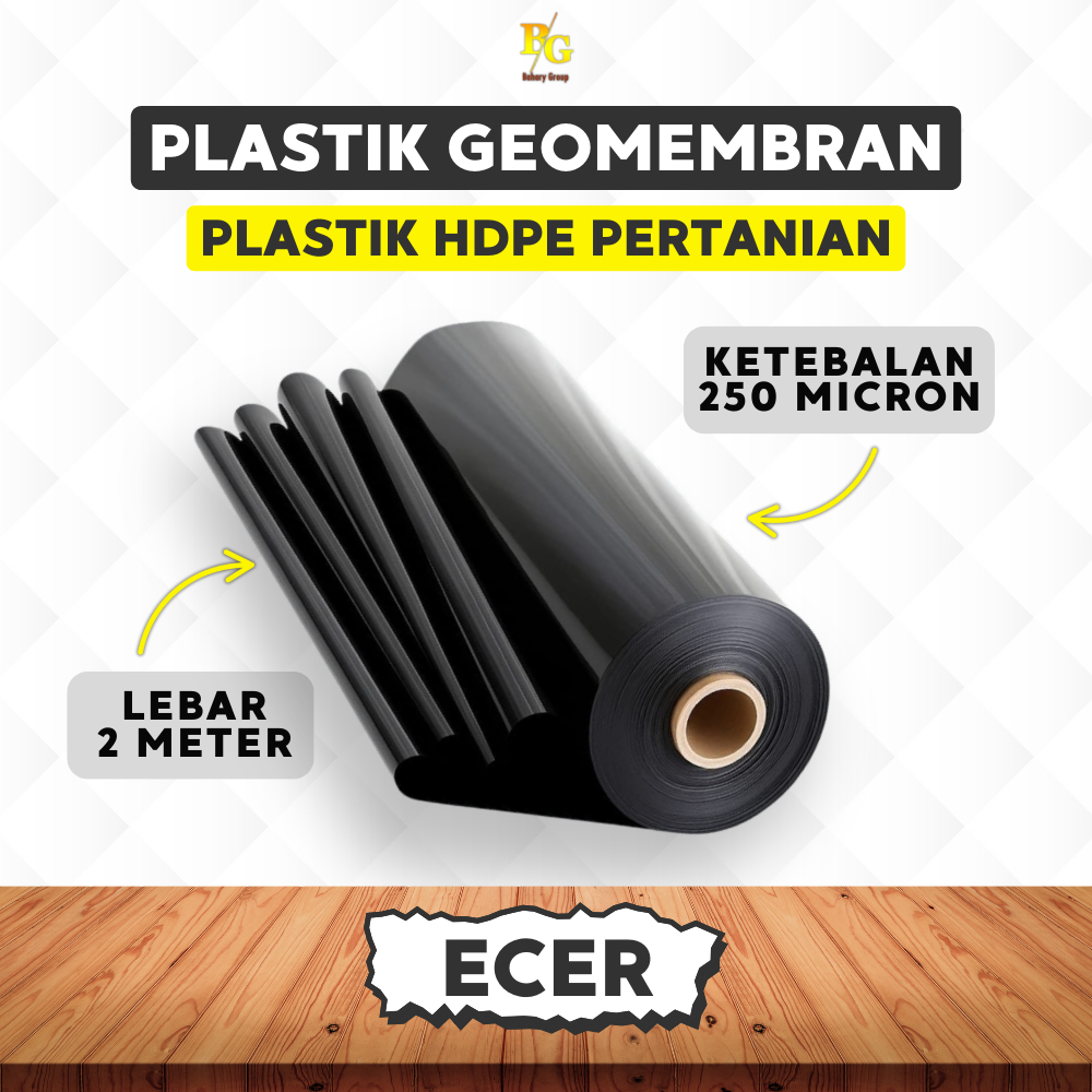 Geomembran HDPE Tebal 250 Micron Lebar 2 Meter