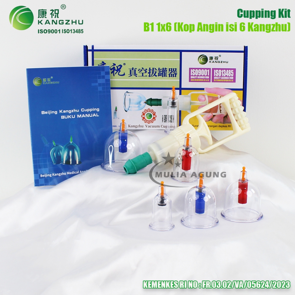 Alat bekam isi 6 pcs Kop Angin Kangzhu isi 6 Kop Bekam MURAH Berkualitas Original Tebal Kang Zhu
