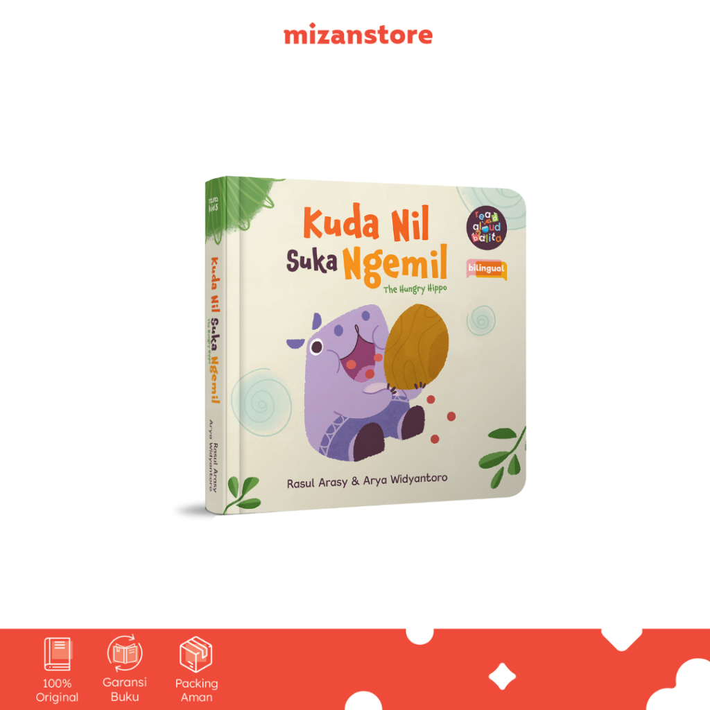 Noura Kids - Buku Anak Seri Read Aloud Balita: Kuda Nil Suka Ngemil (Boardbook) - Mizan Medan