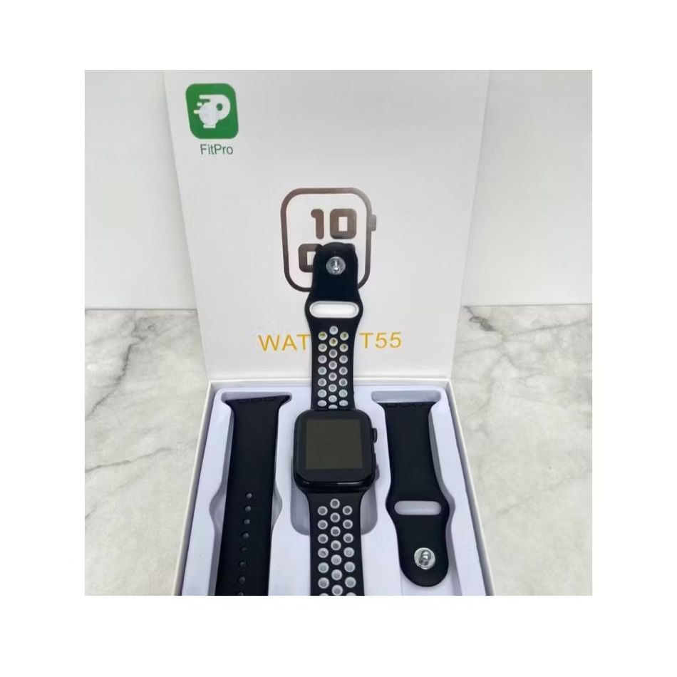 (H_W) JAM TANGAN SMARTWATCH T55 DAPAT 2 TALI BLUETOOTH CALL TOUCHSCREEN