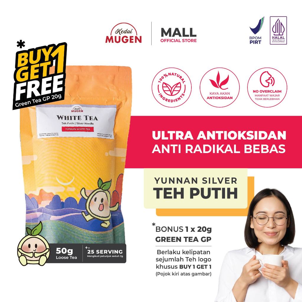 

Teh Putih Pucuk Antioksidan Tinggi - Yunnan White Tea Silver Needle Kedai Mugen 50g