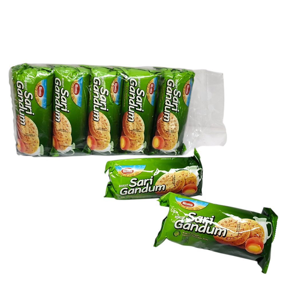 

Roma Biskuit Sari Gandum Roll BAG - Netto 149 gr x 5 pcs