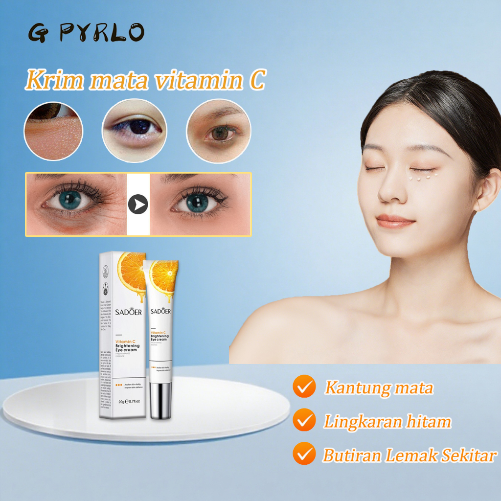 G PYRLO Krim mata vitamin C mata panda Kantung mata hilang ampuh Cream mata panda dan kerutan Krim m