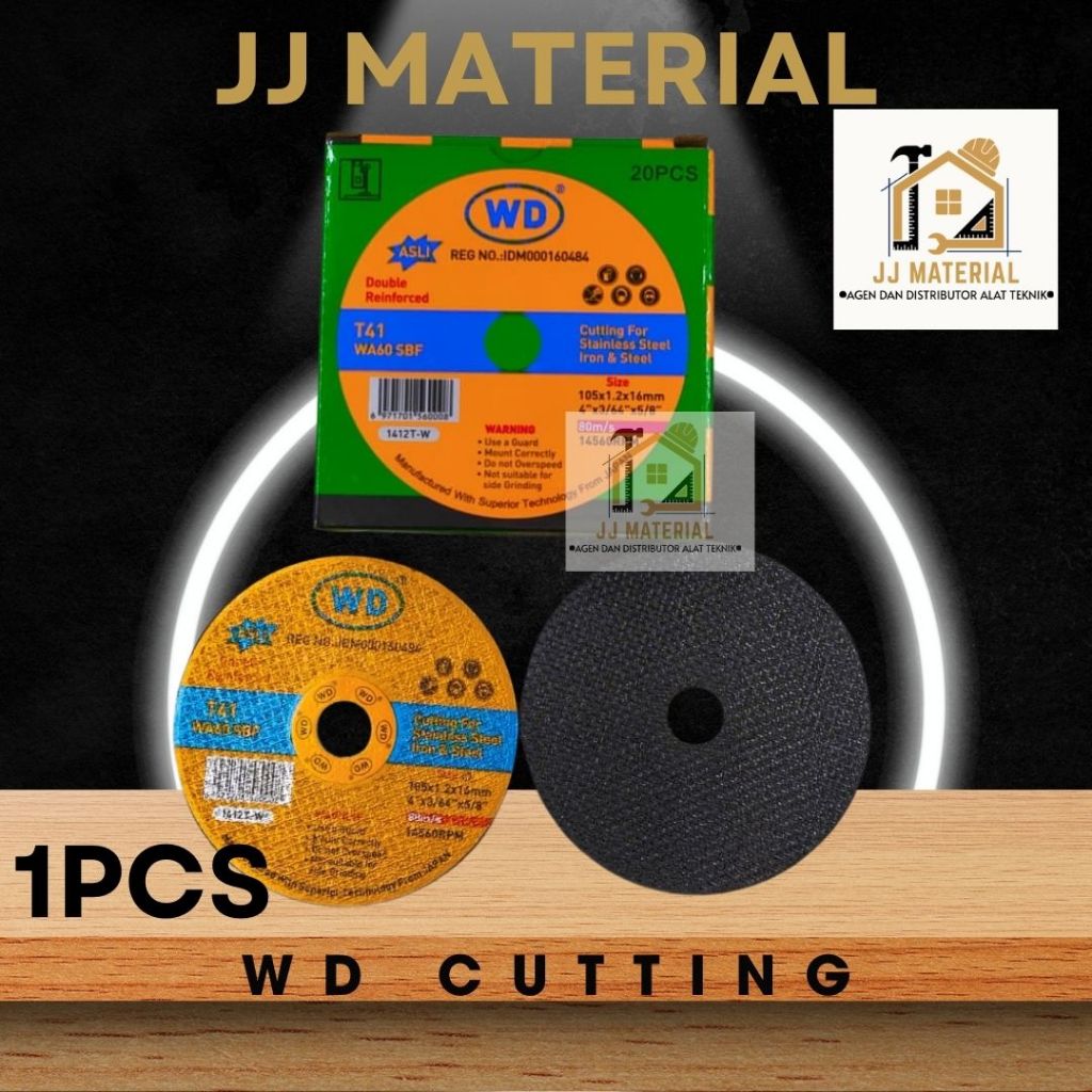 JJ MATERIAL - GROSIRAN Mata Gerinda Potong WD 4" Asli Batu Gerinda Cutting Besi Stainless ISI 20