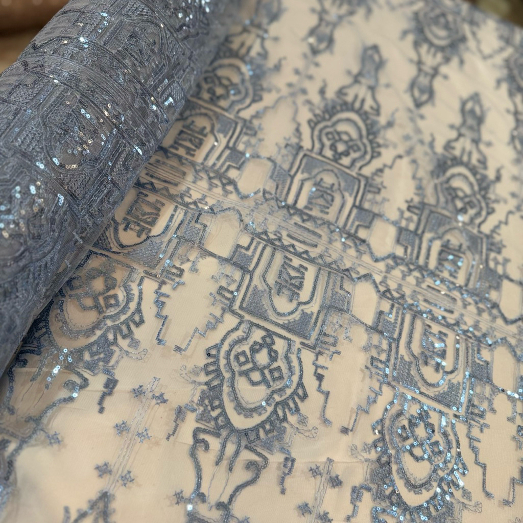 kain tulle bordir payet motif sapto sumbawa