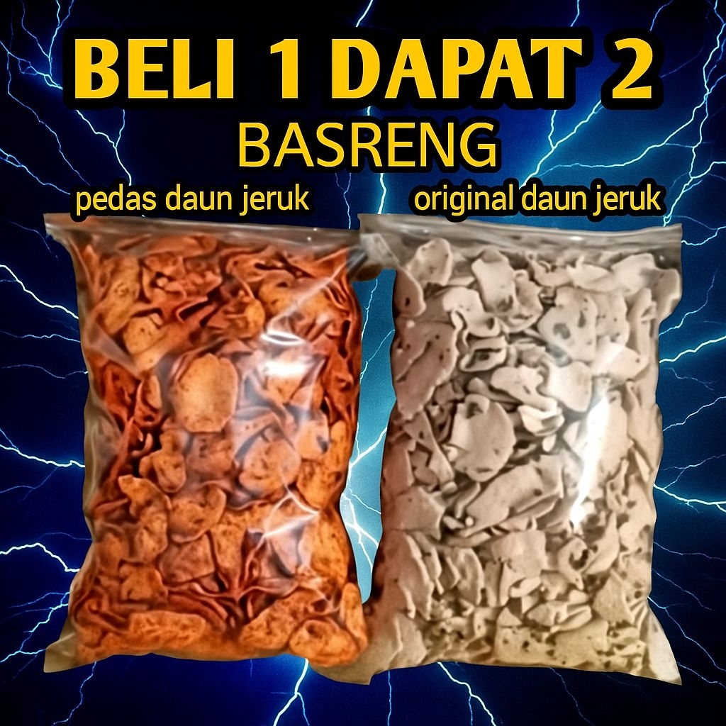 

Promo Spesial! Basreng Pedas Daun Jeruk + Original – Beli 1 Dapat 2