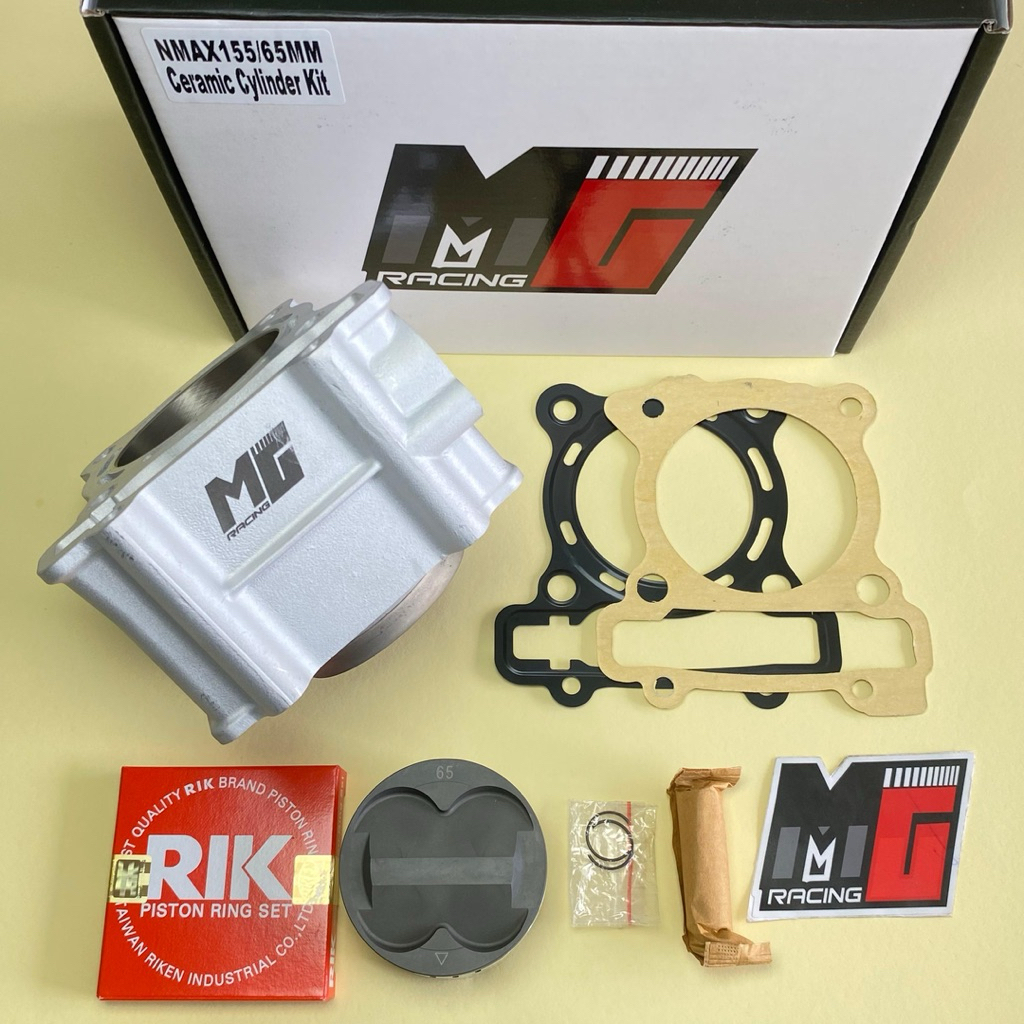 CYLINDER BLOK NMAX AEROX 63 65 68 70 72 CERAMIC SET PISTON FJN FORGED ANODIZE MG RACING ORI TAIWAN