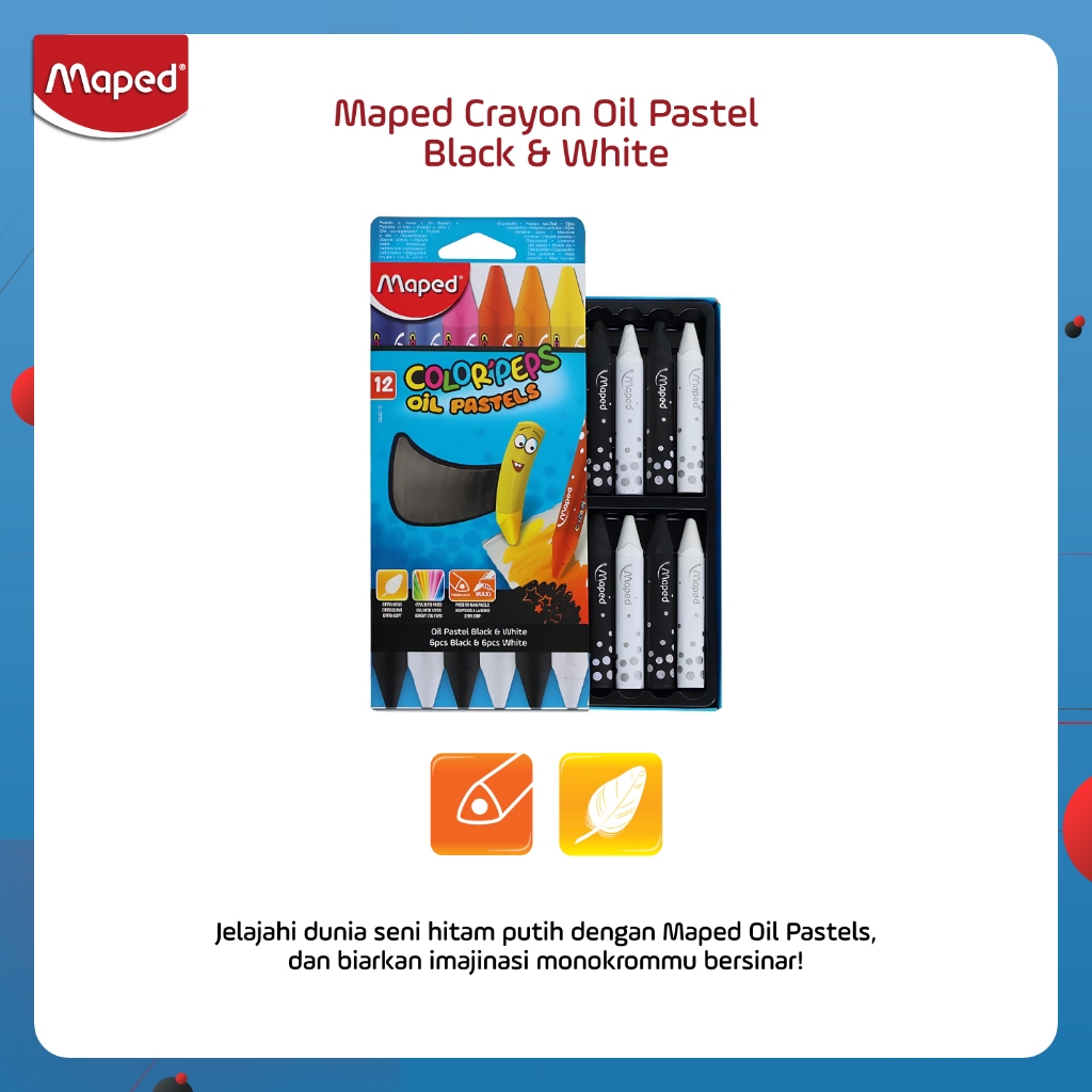 

Maped Crayon Oil Pastel Black & White