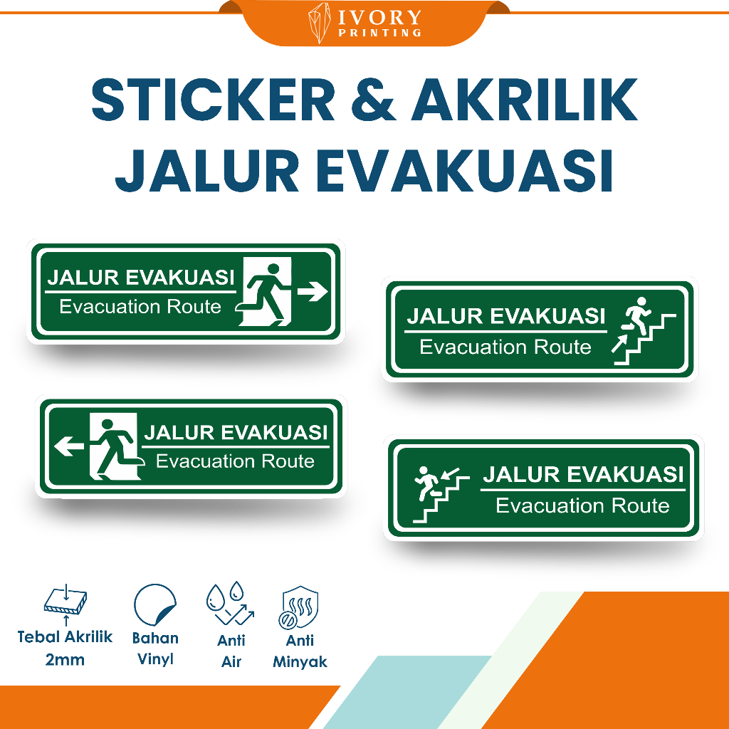

Sticker Jalur Evakuasi Ukuran 30 x 10 cm
