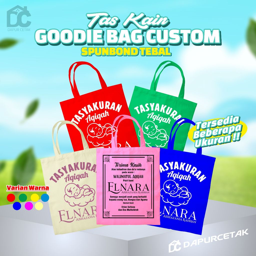 

Tas Goodiebag Spunbond Custom FREE SABLON Cocok Untuk Media Promosi