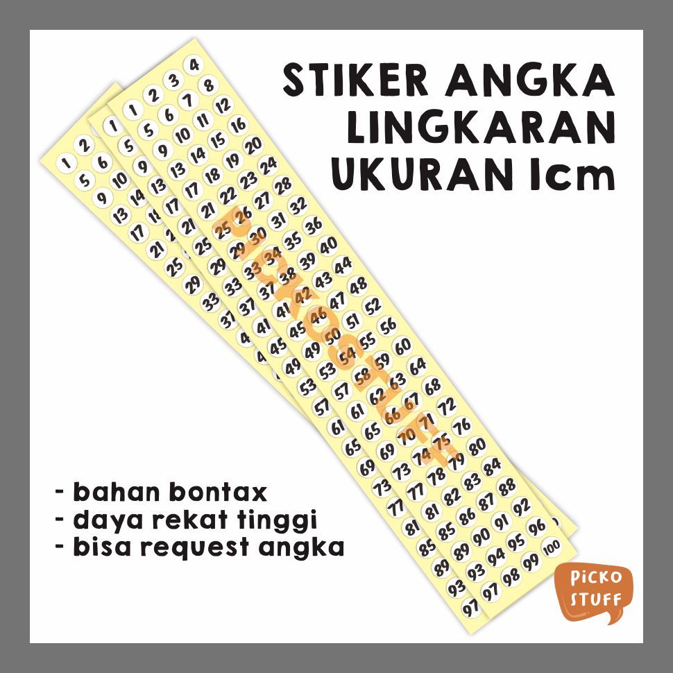 

STIKER ANGKA LINGKARAN 1 cm