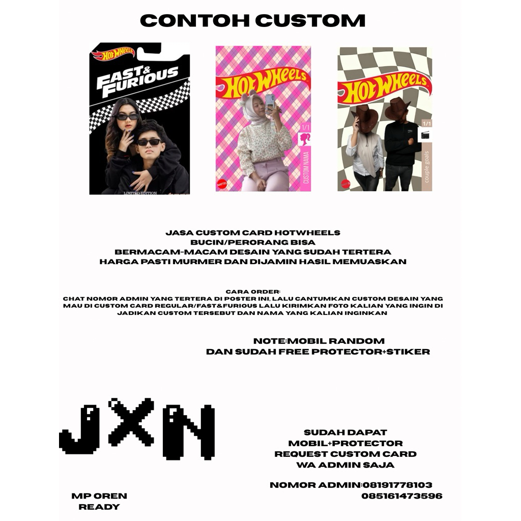 jasa custom card hotwheels