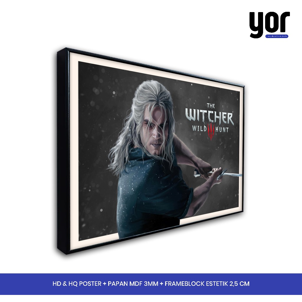 Yordecor The Witcher Poster Frameblock - Hiasan Dinding - Hiasan Kamar Estetik - Pigura Kekinian