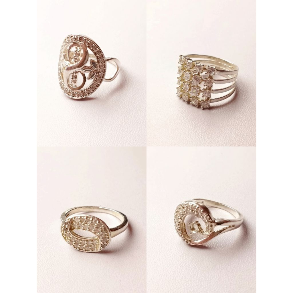 Cincin Permata Perak/Cincin Pria, Wanita/Cincin Perak Asli 925/Cincin Elegan/Lapis Emas Putih