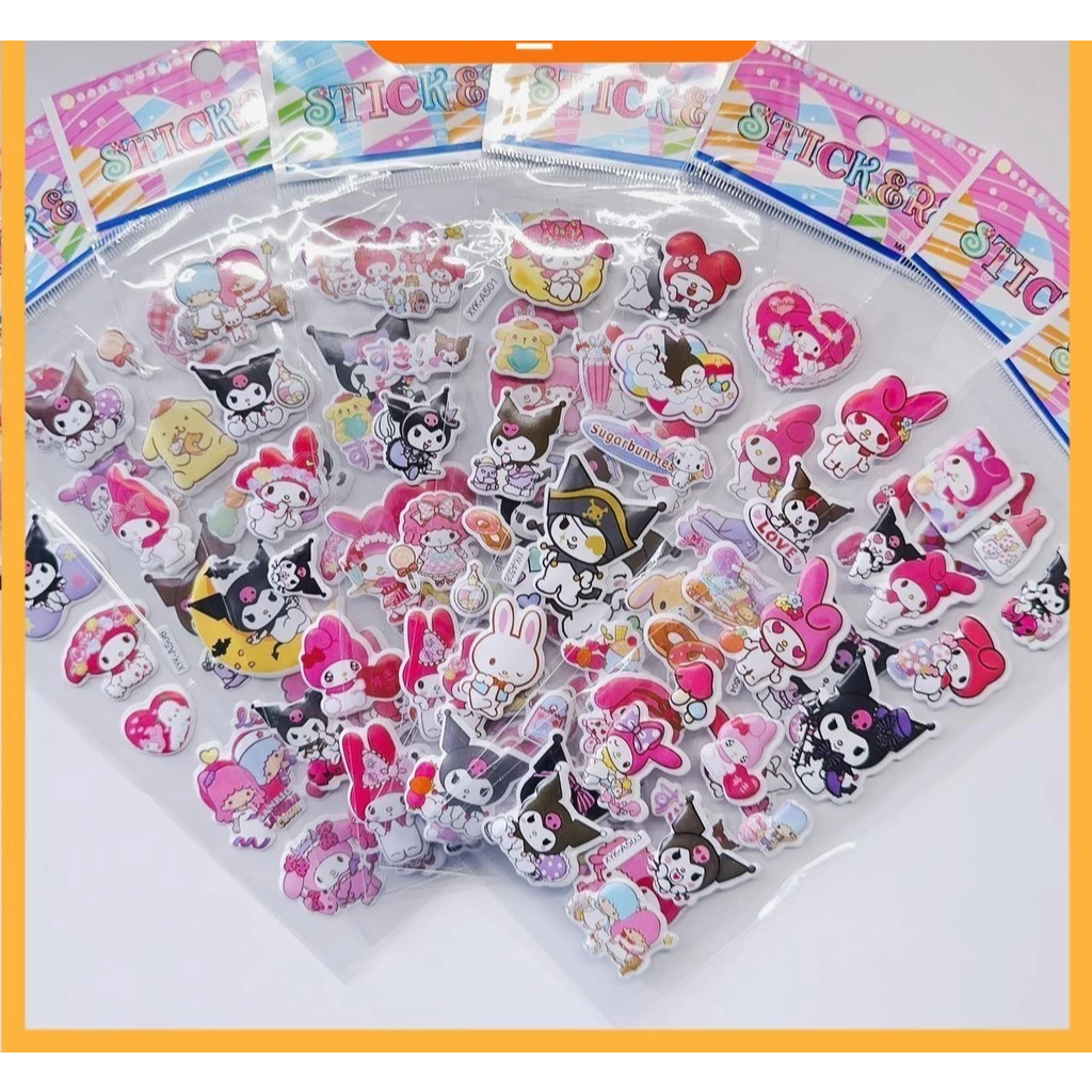 

Stiker Timbul Sanrio / Stiker Karakter Sanrio Lucu / Stiker Mainan Anak Tempel 3D Lucu