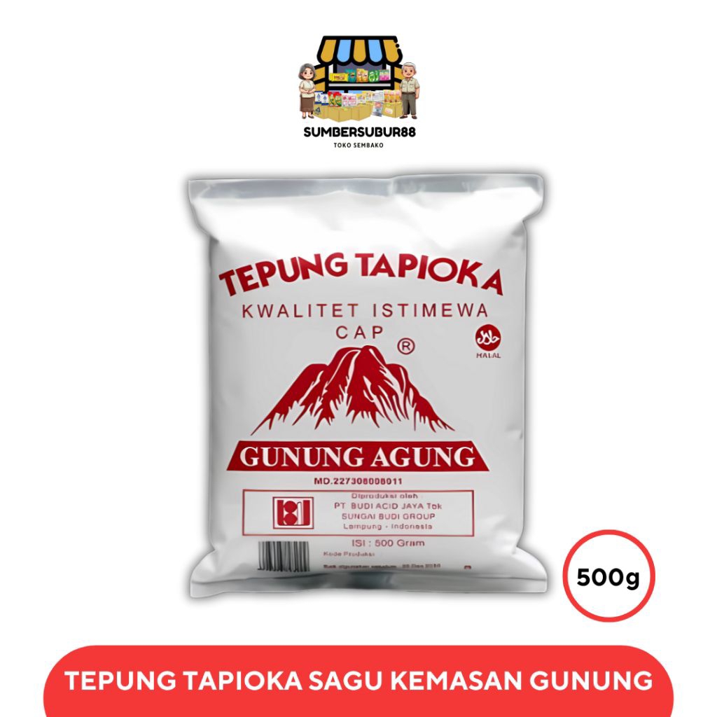 

TEPUNG TOPIOKA SAGU KEMASAN 500G ( 1 dus isi 20pcs)