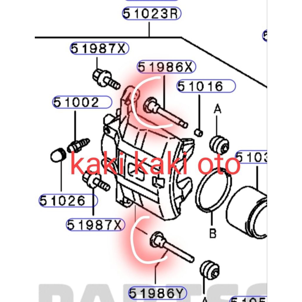 pin caliper pin kaliper pin baut cakram baut disc brake depan grandis lancer cedia cs5