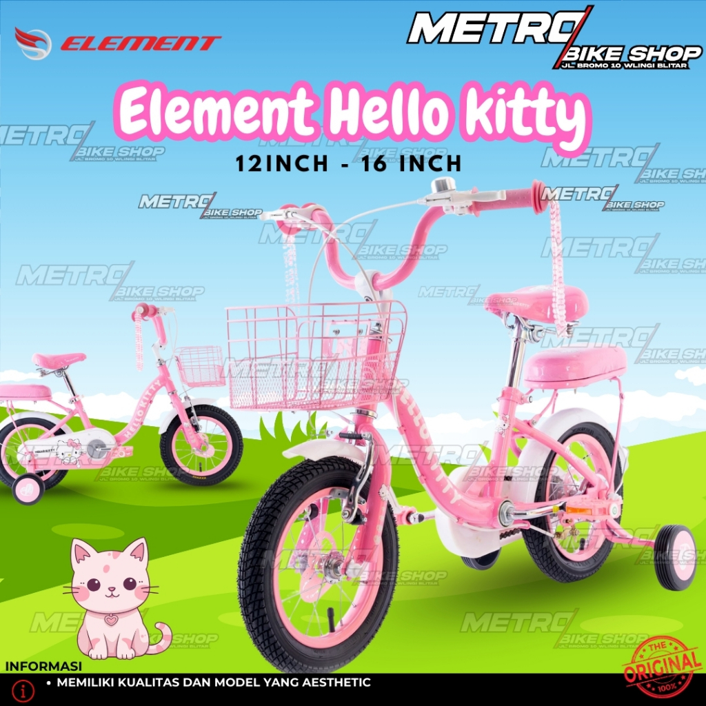 Element Hello Kitty 12inch 16inch Sepeda anak cewek hello kitty Sepeda anak perempuan aesthetic