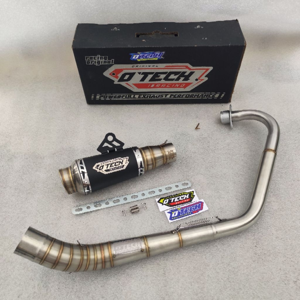 knalpot kolong bawah KLX , crf kolong bawah original otech racing type mp4 fullset pnp KLX crf dtrac