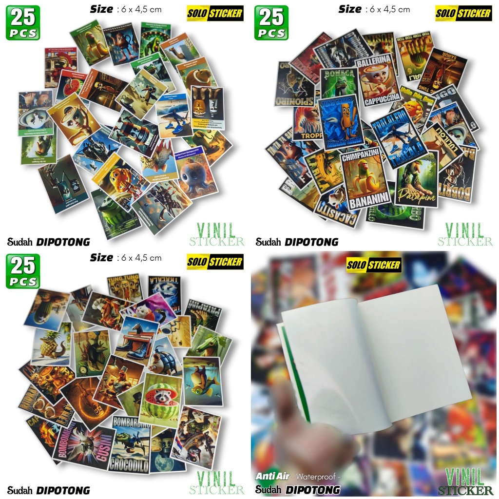 

25 pcs STIKER ANOMALI TUNG TUNG SAHUR ANTI AIR - SUDAH DIPOTONG