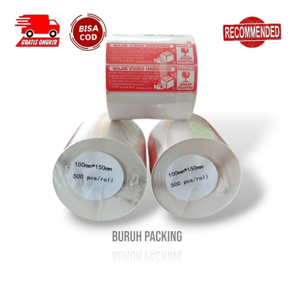 

RESI/KERTAS THERMAL + FRAGILE 100X150 ISI 500 LEMBAR