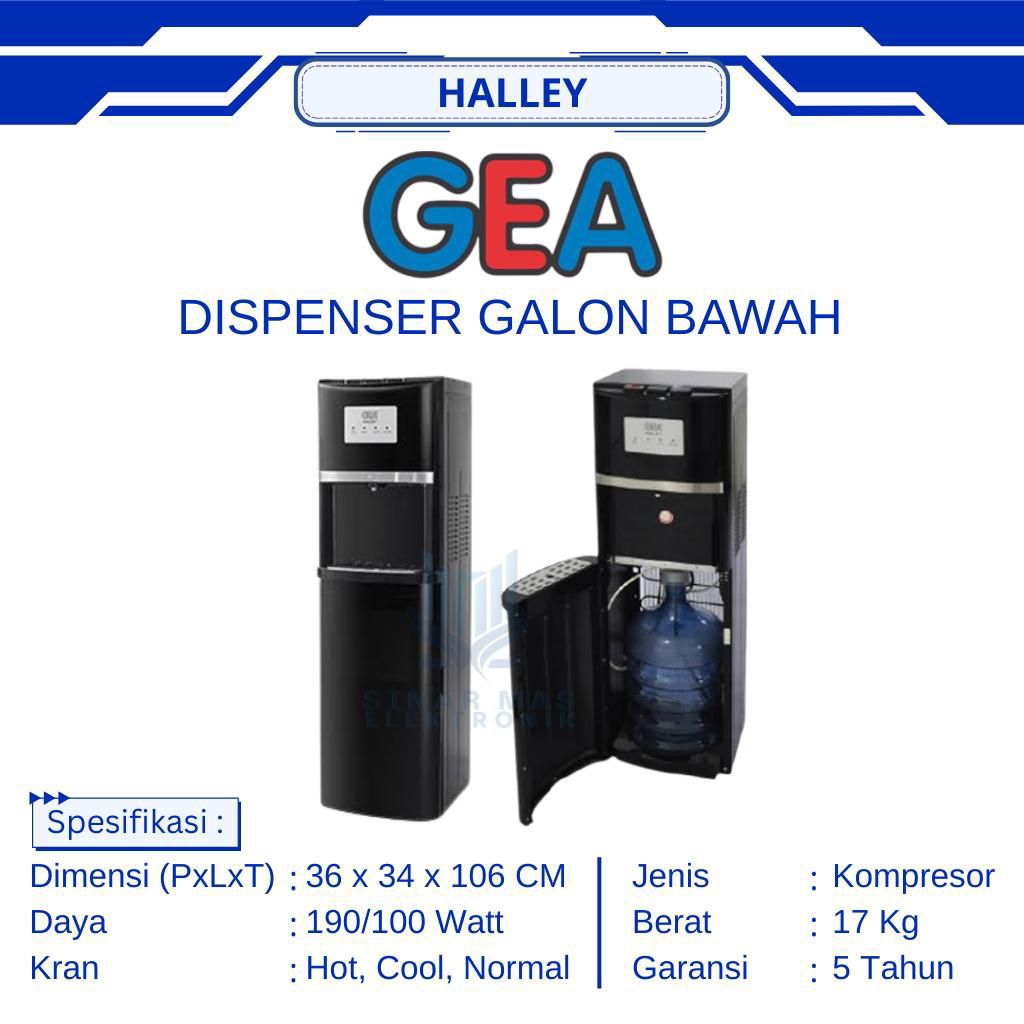 GEA - DISPENSER GALON BAWAH HALLEY | DISPENSER GALON BAWAH KOMPRESSOR GEA
