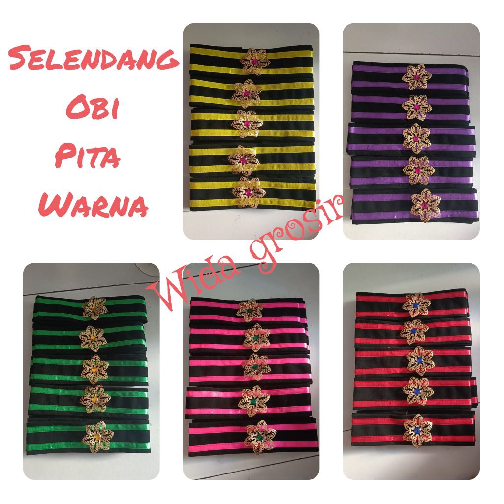 selendang obi list pita warna//selendang kebaya obi bludru