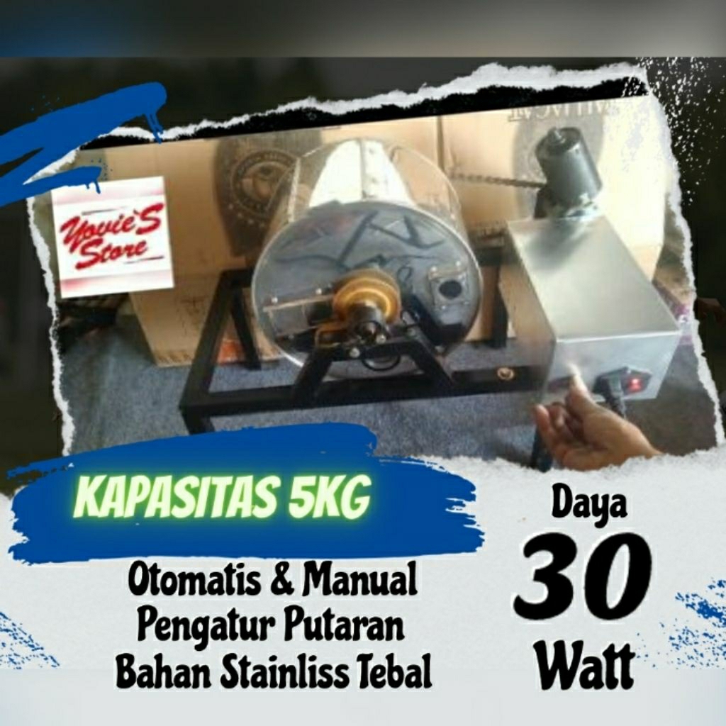 Mesin Roasting Kopi Otomatis dan manual untuk Sangrai kopi dan kacang Bahan Stainless steel Kapasita
