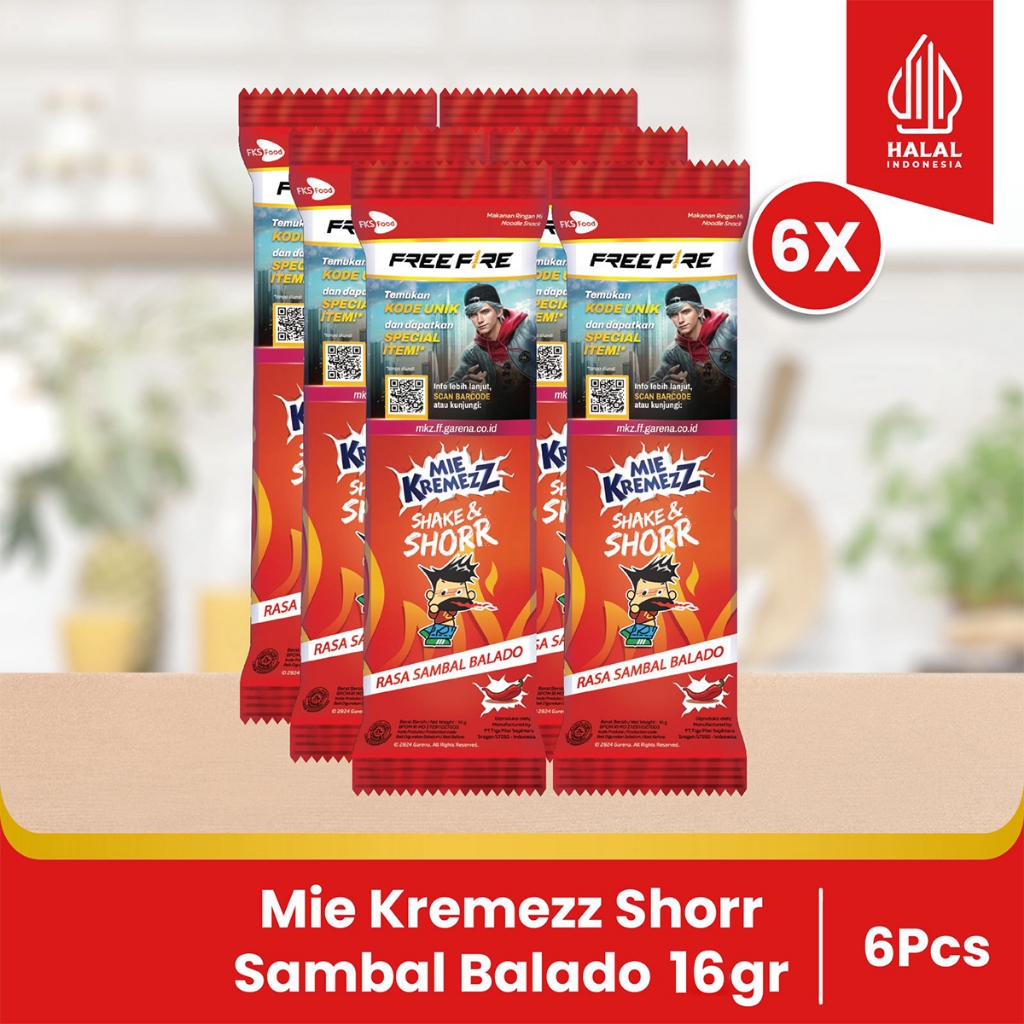 

Paket Bundling - Mie Kremezz Shorr - Sambal Balado - 16gr - 6pcs