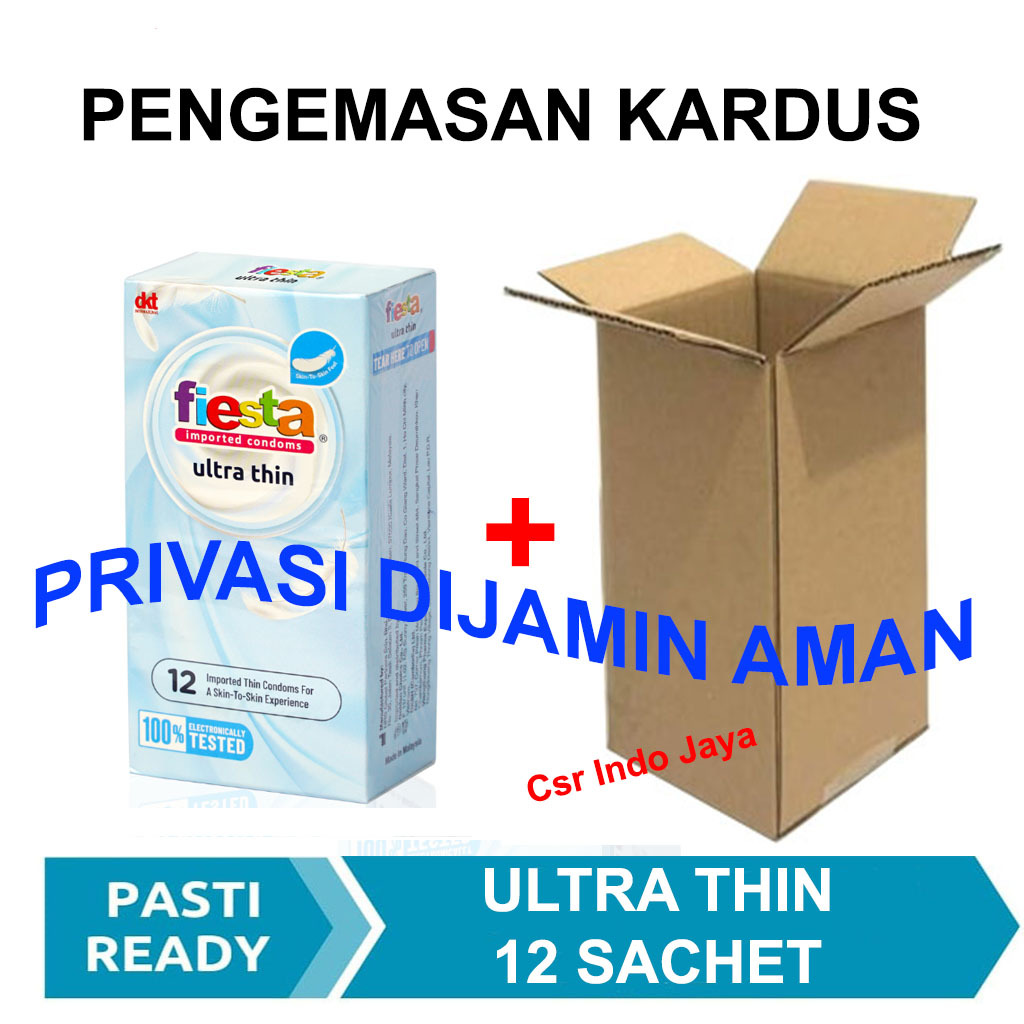 

[ PRIVASI AMAN ] Kondom Fiesta Ultra Thin Isi 12 Pcs Dan Box Kardus