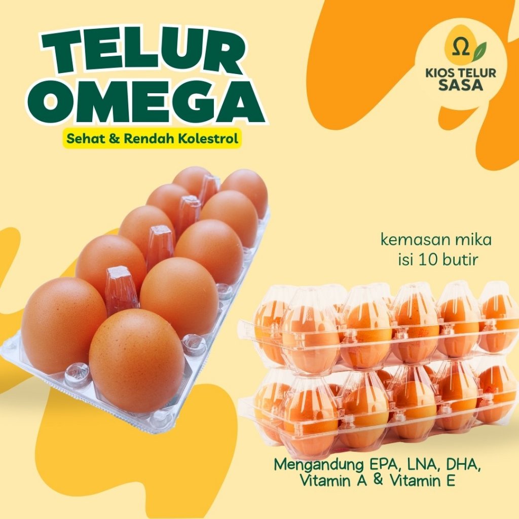 

Telur Ayam Omega 3 (isi 10 butir)