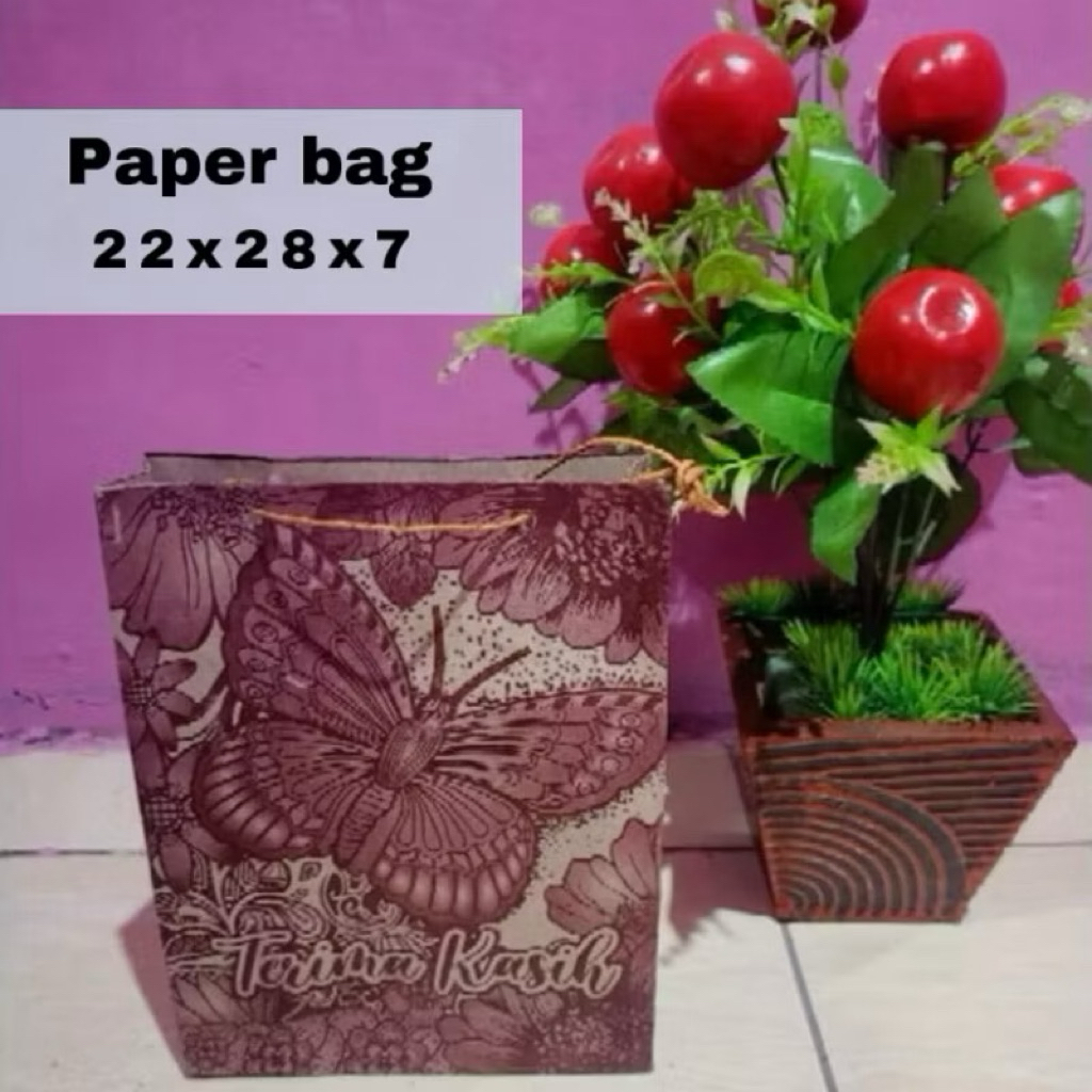 

100 Pcs Paperbag uk 22x28x7 || Paper Bag Motif || Tas Souvenir Pernikahan/Pesta ||