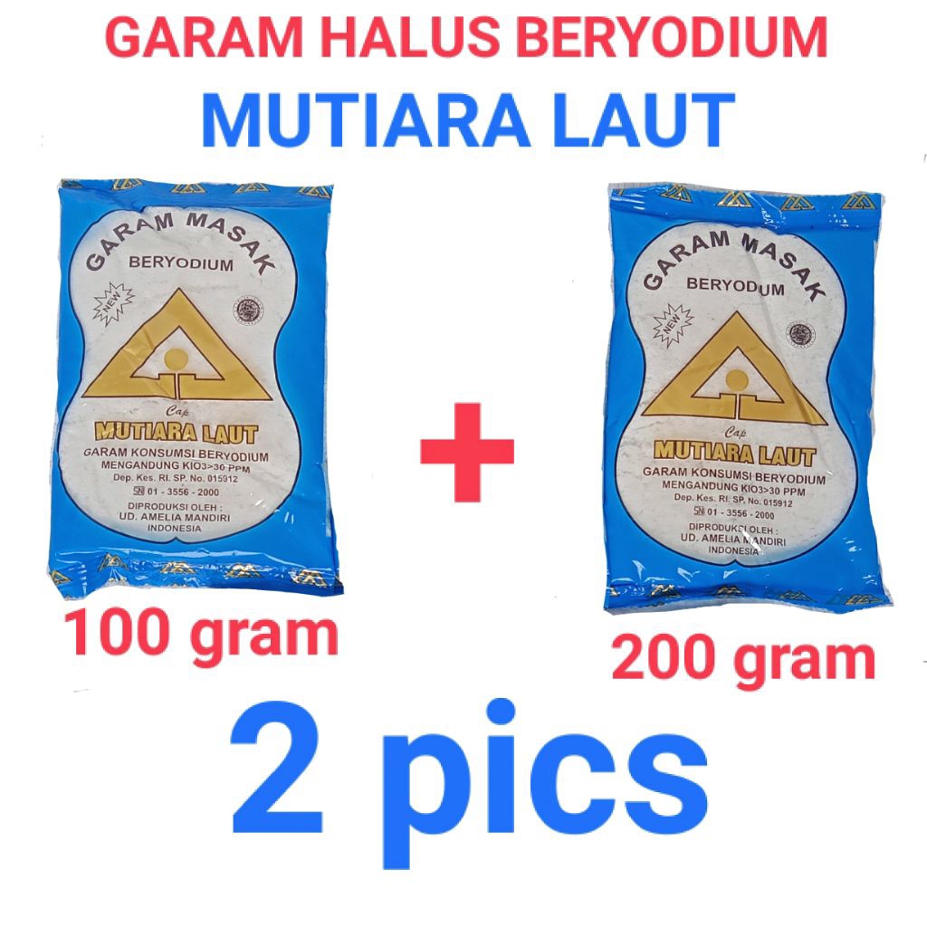 

100g+200g(2pcs) garam dapur halus beryodium