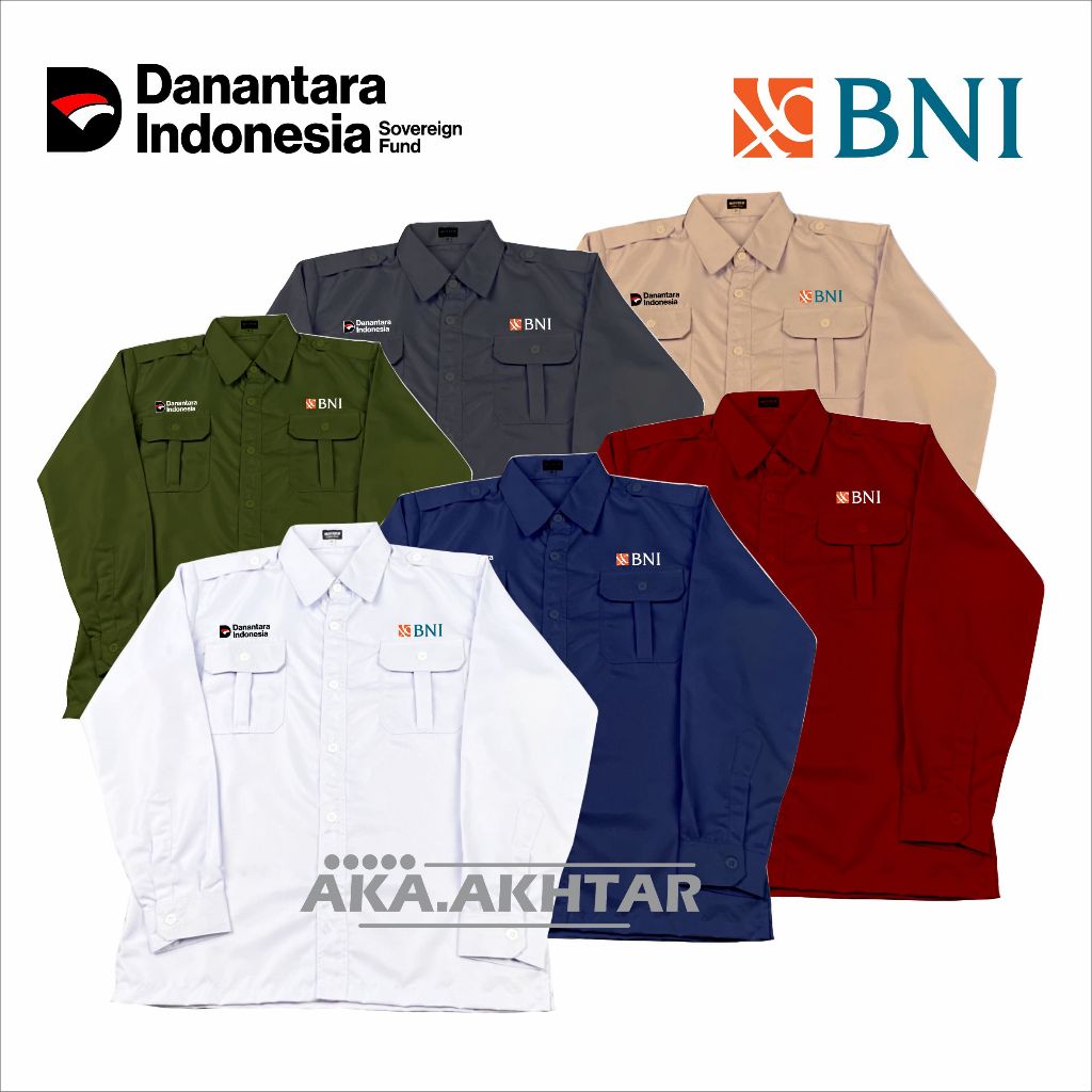 KEMEJA BANK BNI DANANTARA TERBARU LENGAN PANJANG - KEMEJA DANANTARA TERBARU - SERAGAM BANK BNI DANAN