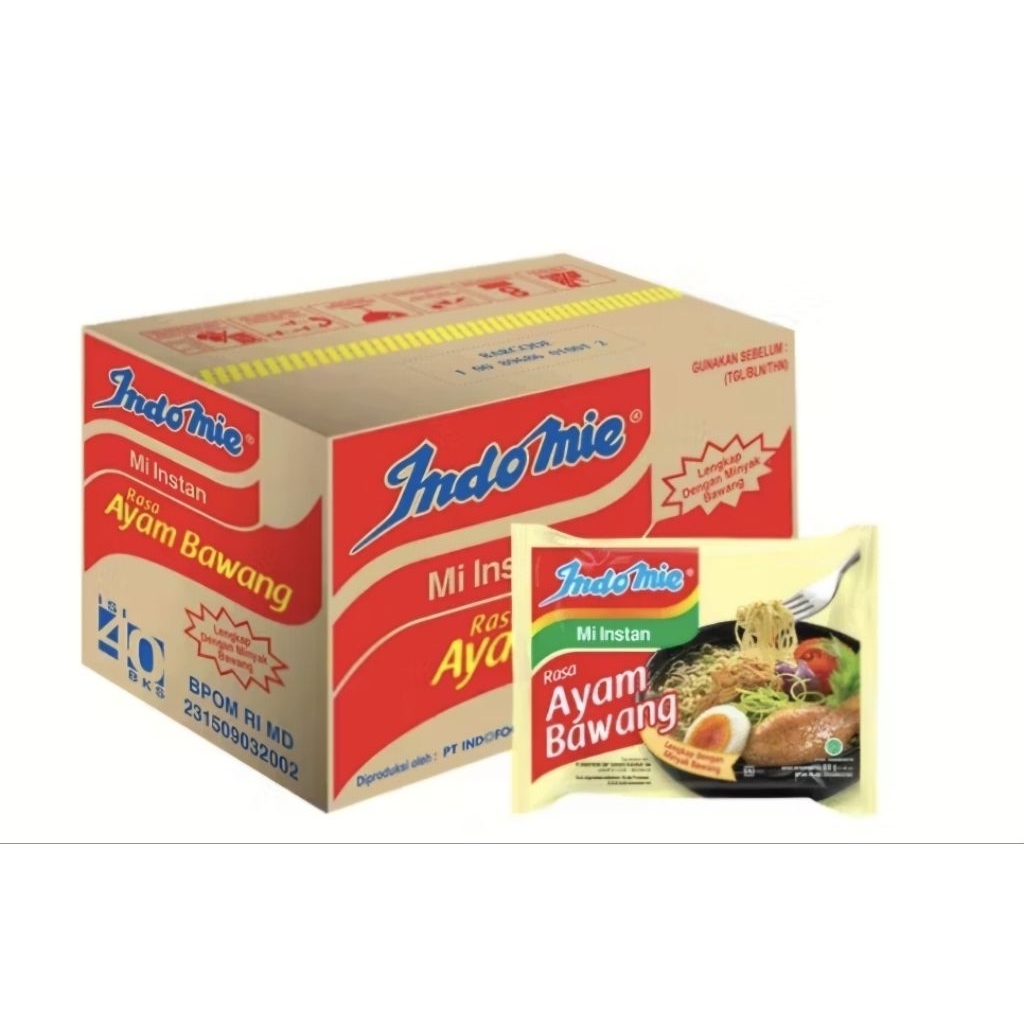 

Indomie Ayam Bawang mi instan Indomie 1 dus isi 40 bungkus