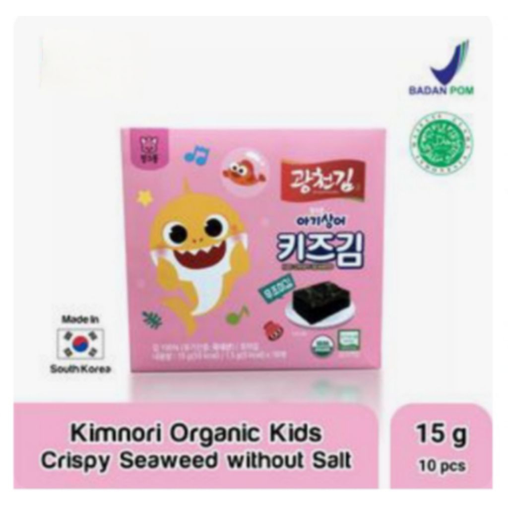 

Kimnori Organic Kids Crispy Seaweed Without Salt 15 g - Rumput laut Organic untuk Anak tanpa garam