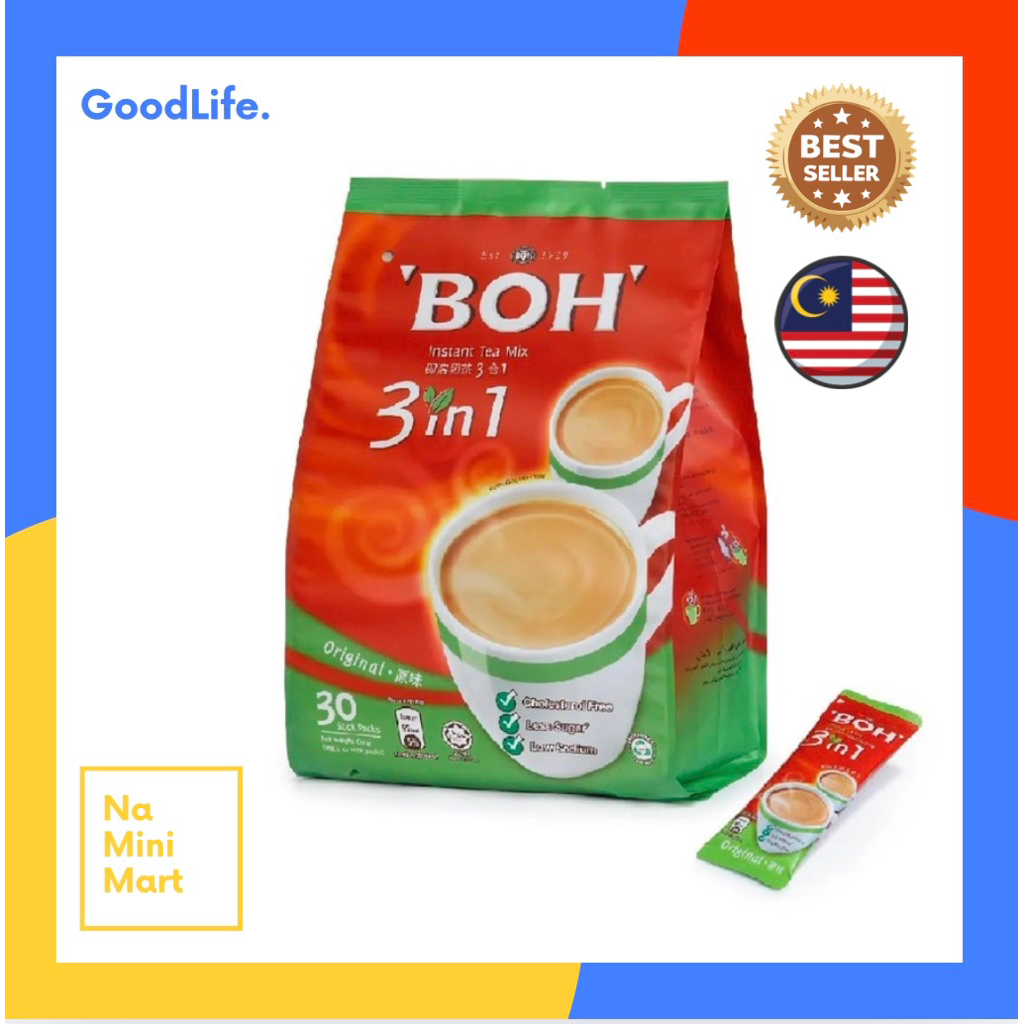 

BOH Teh Mix 3in2 | Teh Tarik Original 600gr | Instant Tea Mix | 30 sachet | Malaysia
