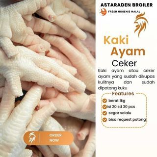 

Ceker ayam broiler kupas segar 1kg astaraden broiler