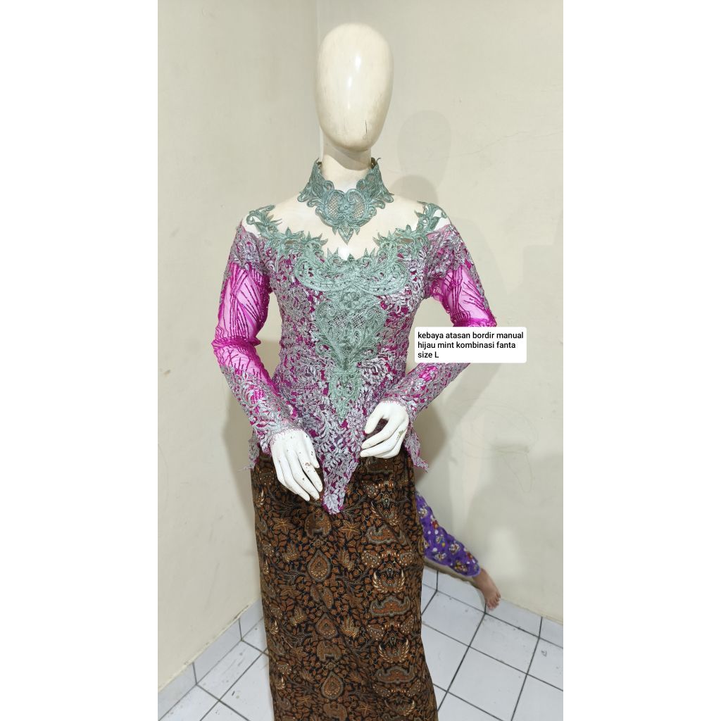 kebaya atasan hijau mint