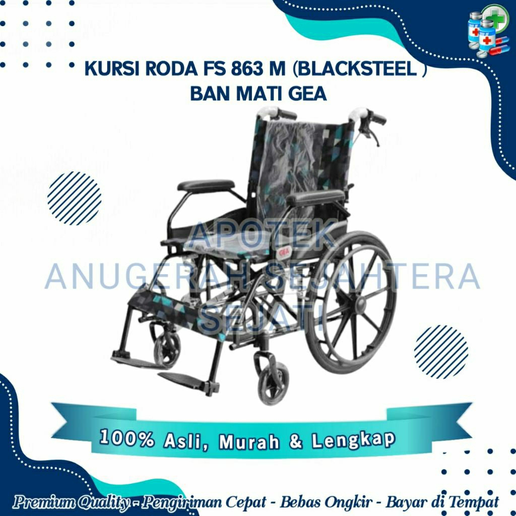 KURSI RODA FS 863 M (BLACKSTEEL) BAN MATI GEA