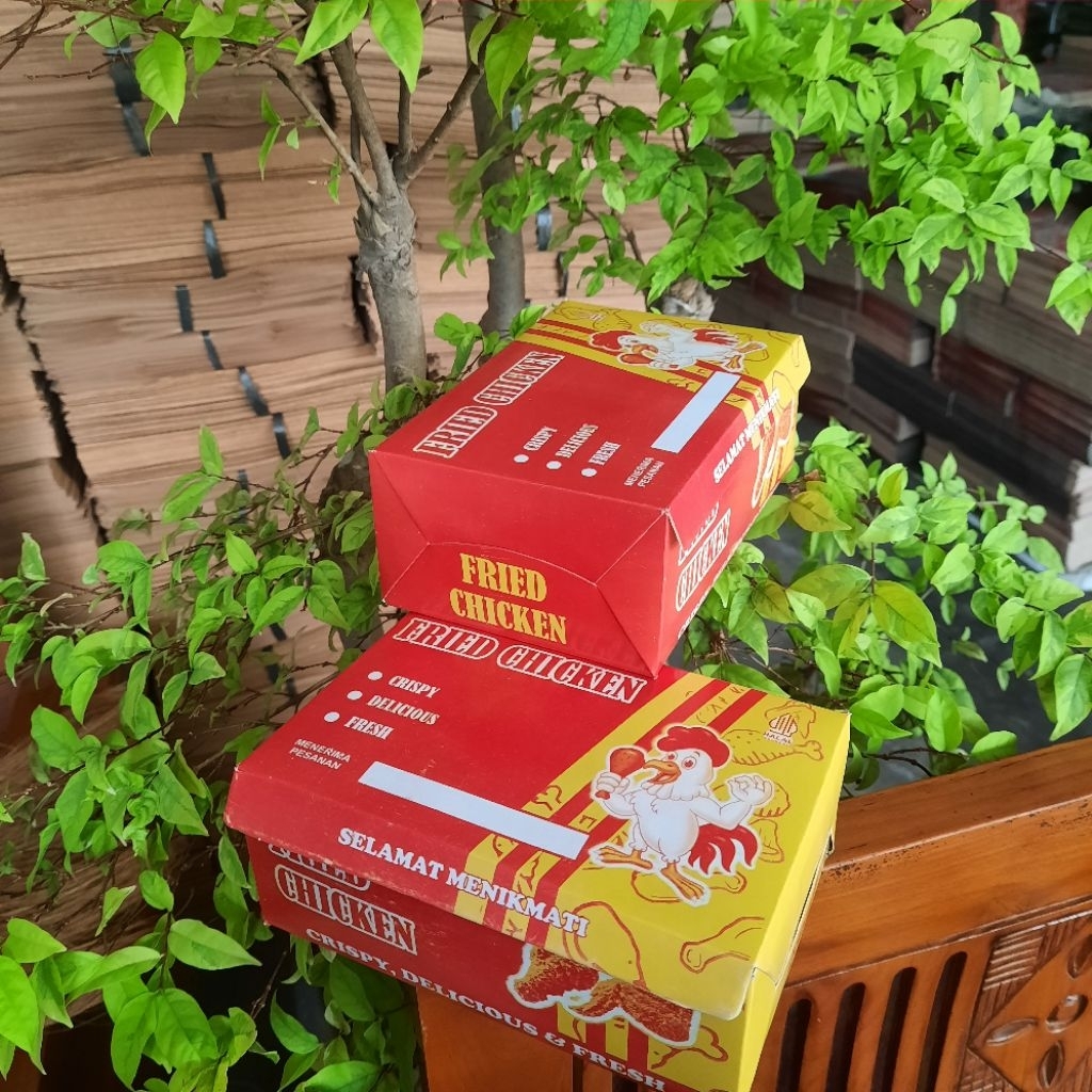 

50 pcs box fried chicken box ayam geprek box ayam fried chicken dus ayam geprek dus fred ciken dus ayam krispi